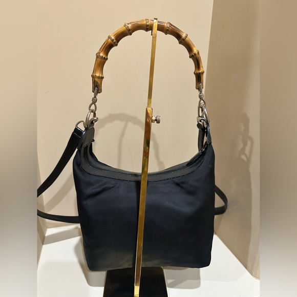 Gucci 2-way Carry Nylon and Bamboo Handbag - Picture 10 of 13